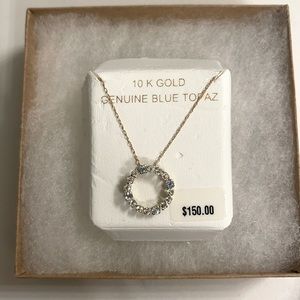 10K Gold Genuine Blue Topaz necklace